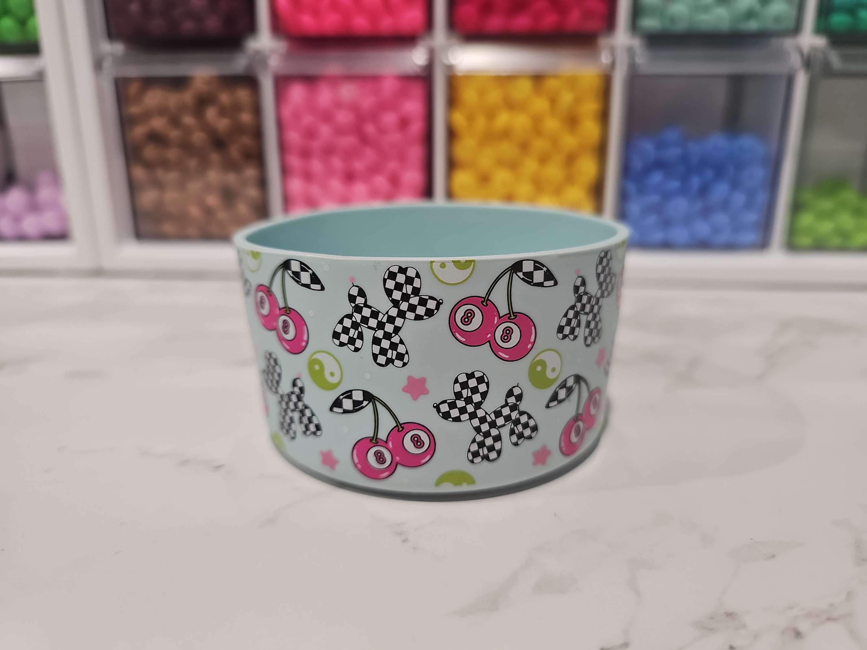 Cherry 8ball Checker Balloon Dog Boot 
