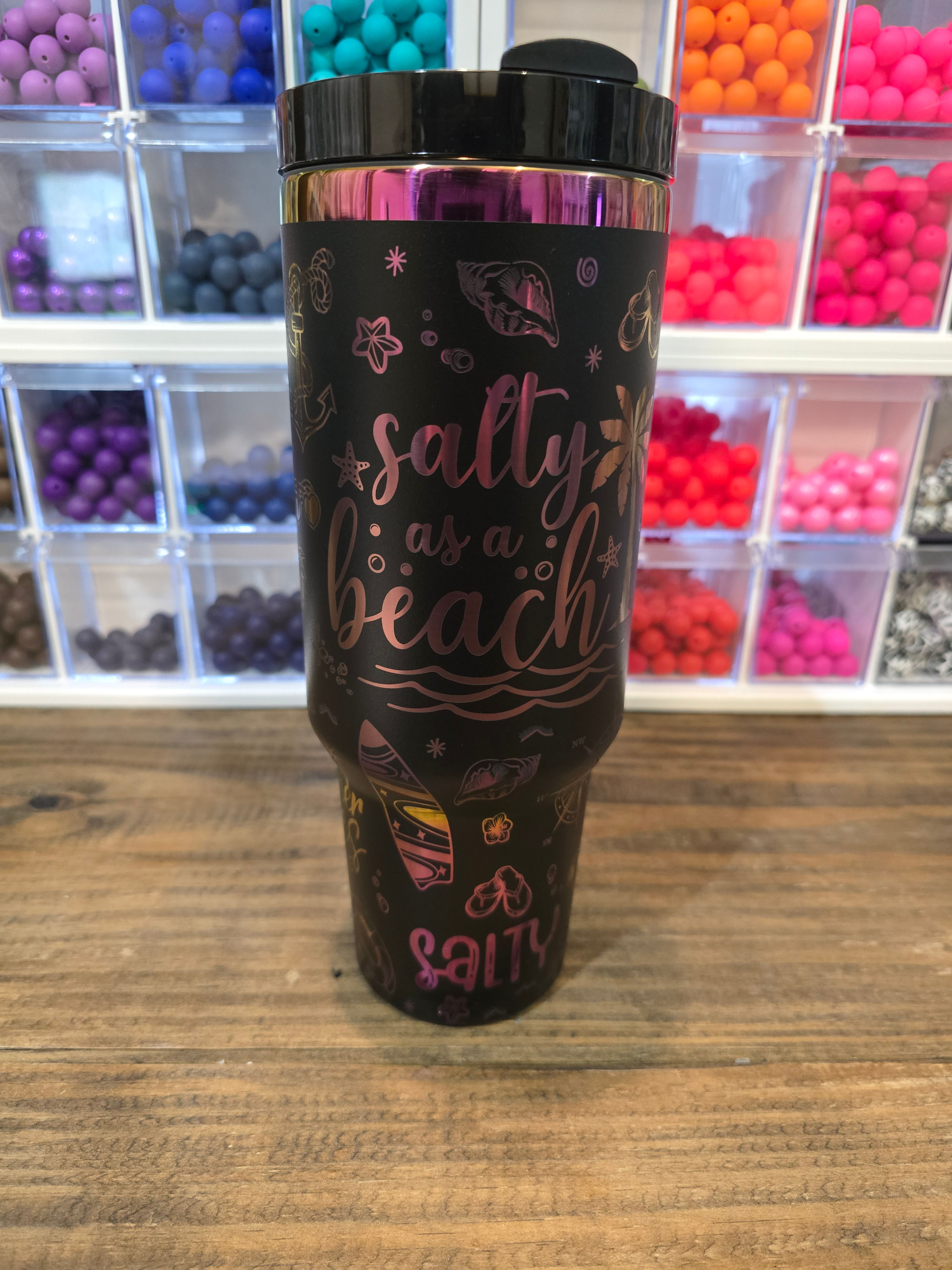 Black and Chorma Salty as a Beach 40oz Tumbler