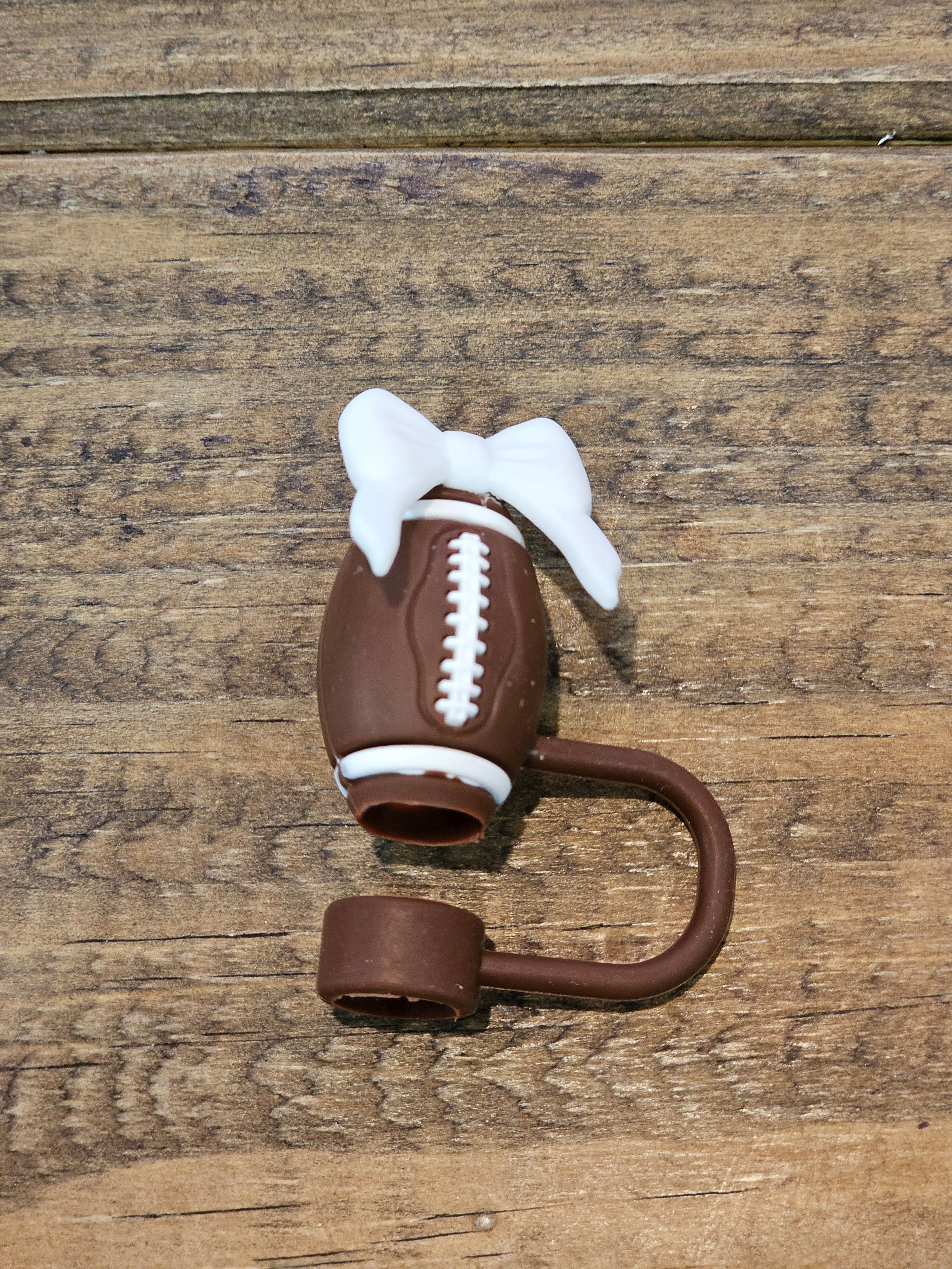 Football with White Bow Strawtopper