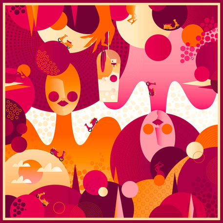 illustration for scarf bollicine brillanti