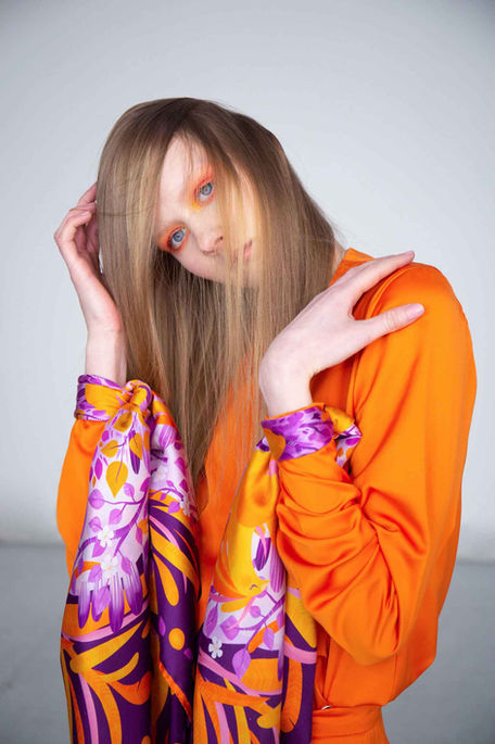 hedvábný šátek pták ohnivák