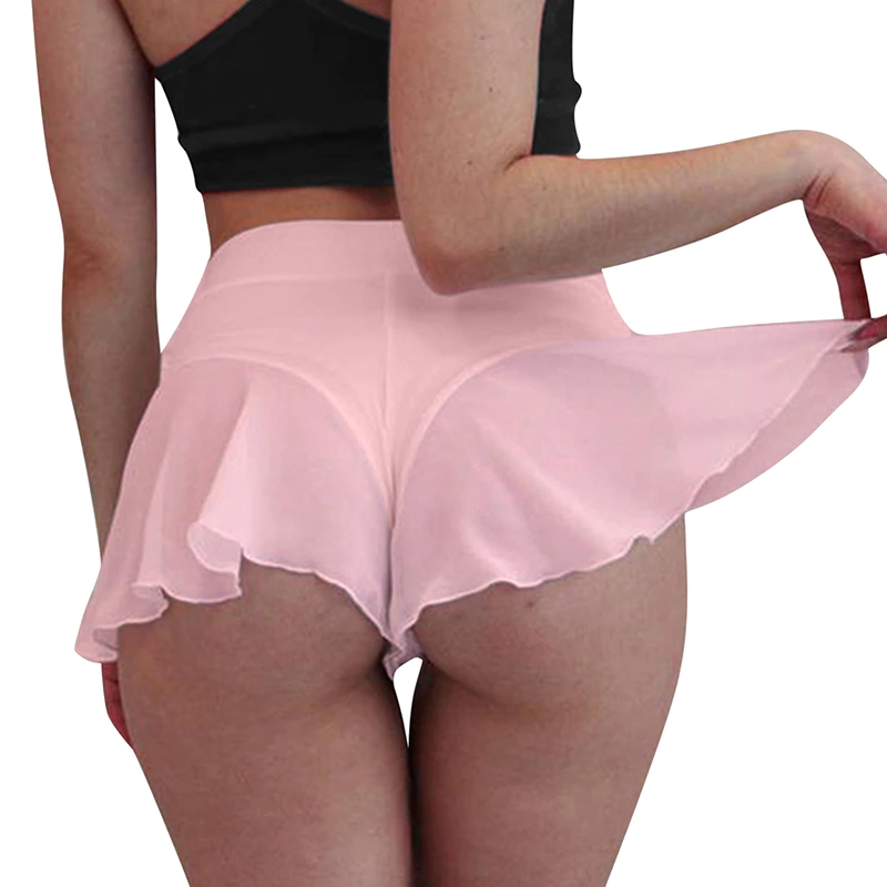Thumbnail: Sexy Veil Skirt Girls Gym Dance Skirt Shorts Solid Color 