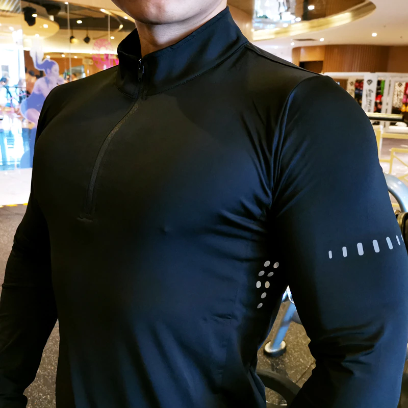 Thumbnail: Quick Dry Running Shirt Men T-shirt Long Sleeve Compression Shirts Gym Fitness 