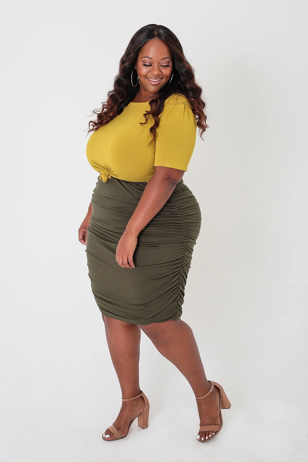 Thumbnail: 5xl Summer T-Shirt and  Skirt Women Plus Size 2 Piece Skirt Set