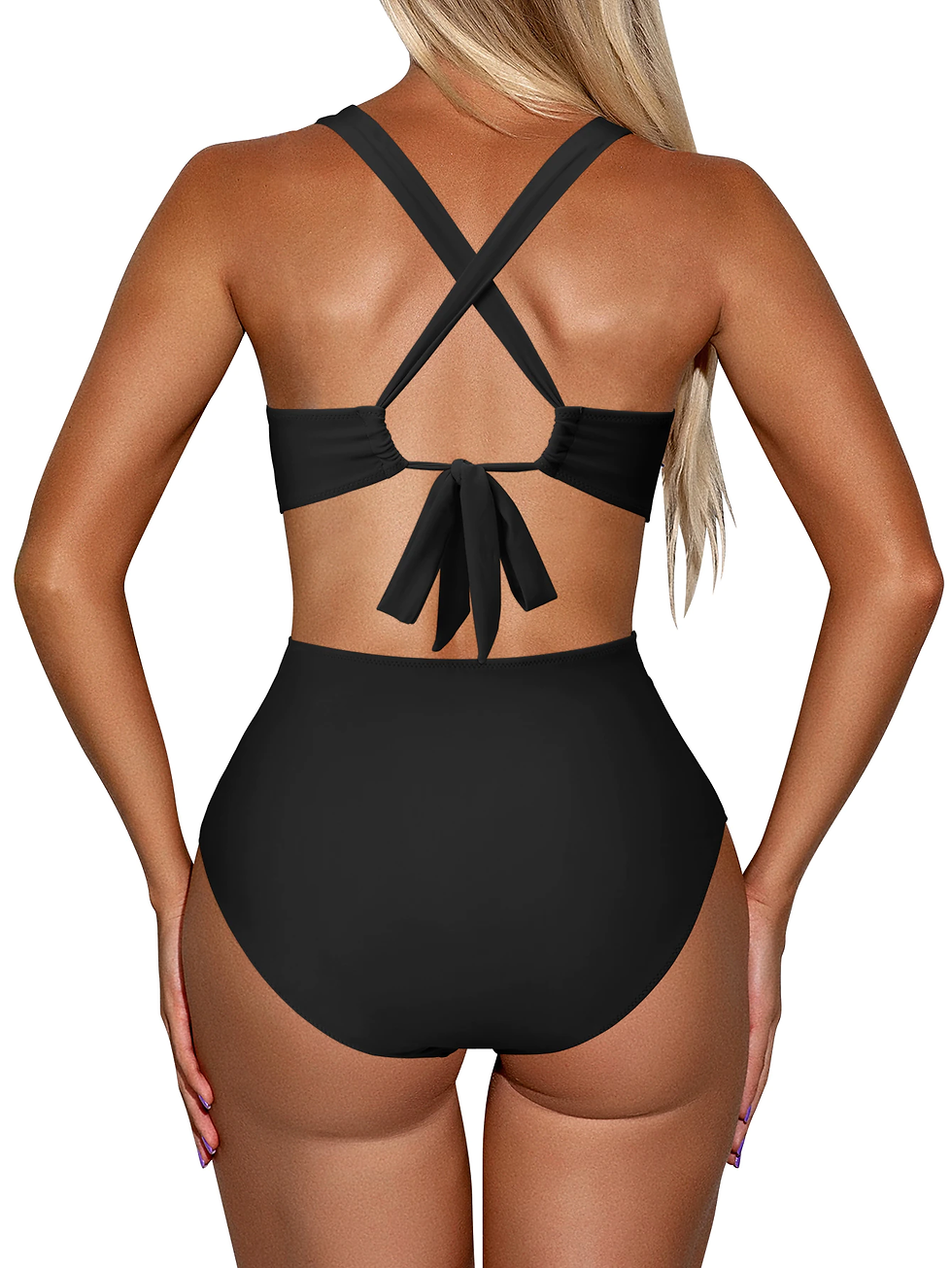 Thumbnail: One Piece Push Up Halter Cut Out Swimsuit Women Beachwear