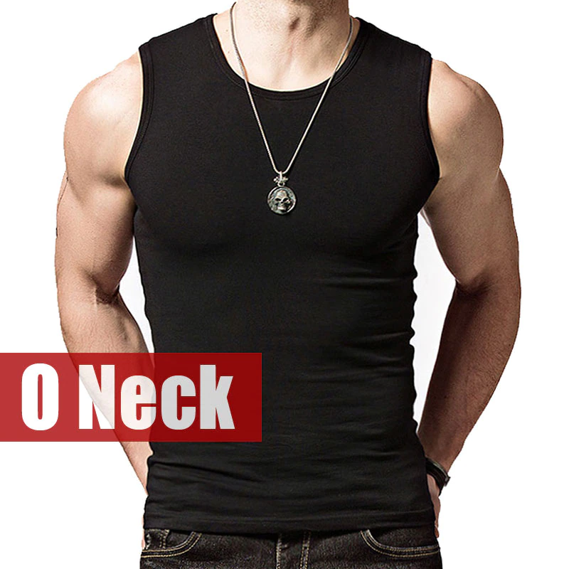 Thumbnail: Summer Cotton Round neck Solid T Shirt Casual Sleeveless Men Fitness Bodybuilder