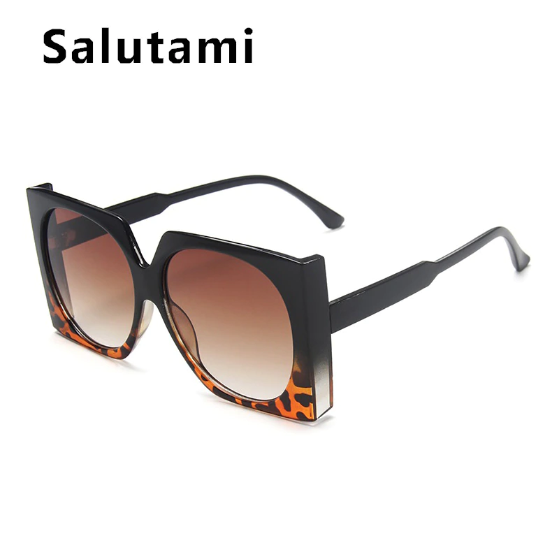 Thumbnail:  Oversized Square Sunglasses for Women Elegant Black Brown Sun Glasses Uv400 