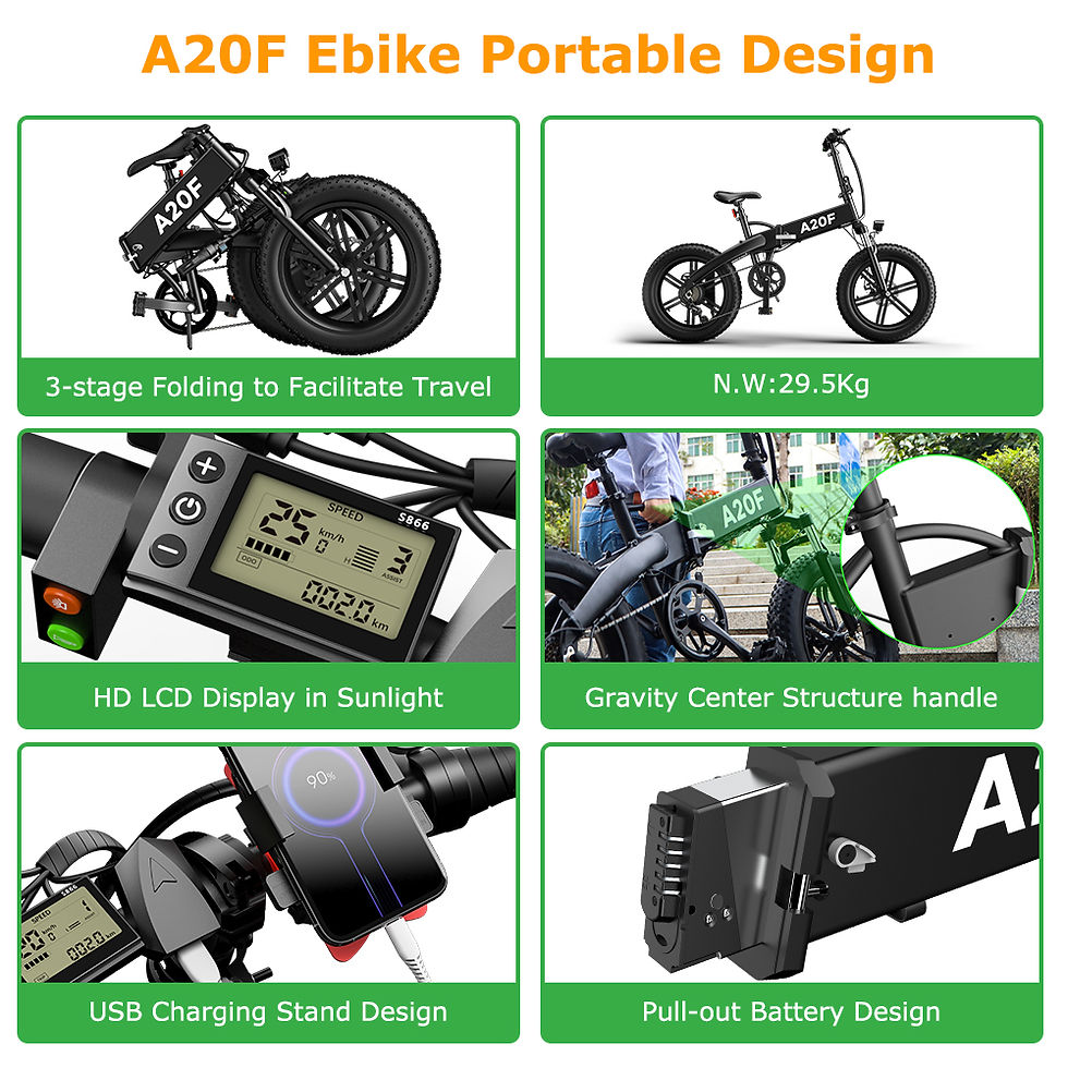 Thumbnail: Electric Fat Tire Bike 36v Folding City Bike E-Bike Velo