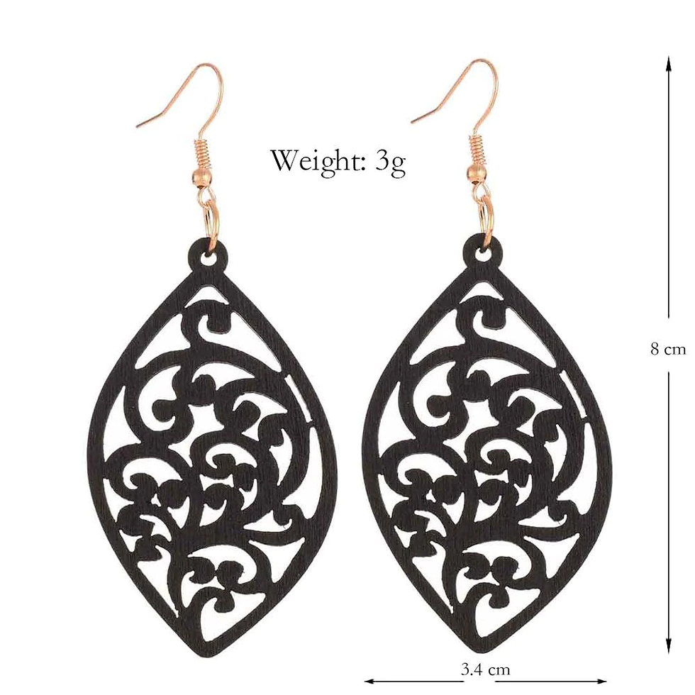 Thumbnail: New Jewelry wholesale Geometric natural wood earrings for