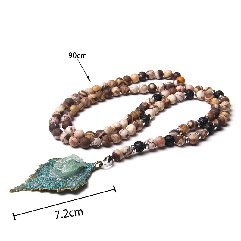 Thumbnail: Tibetan Natural agate lava beads necklace Cow Bull Ox Head tooth Skull Charms