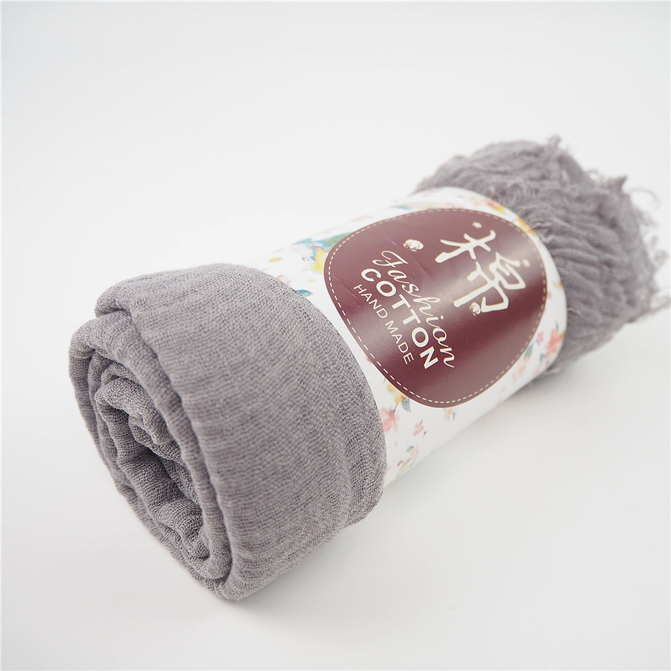 Thumbnail: High Quality Cotton Viscose Linen Cotton Pleated Hijab Crinkle scraf