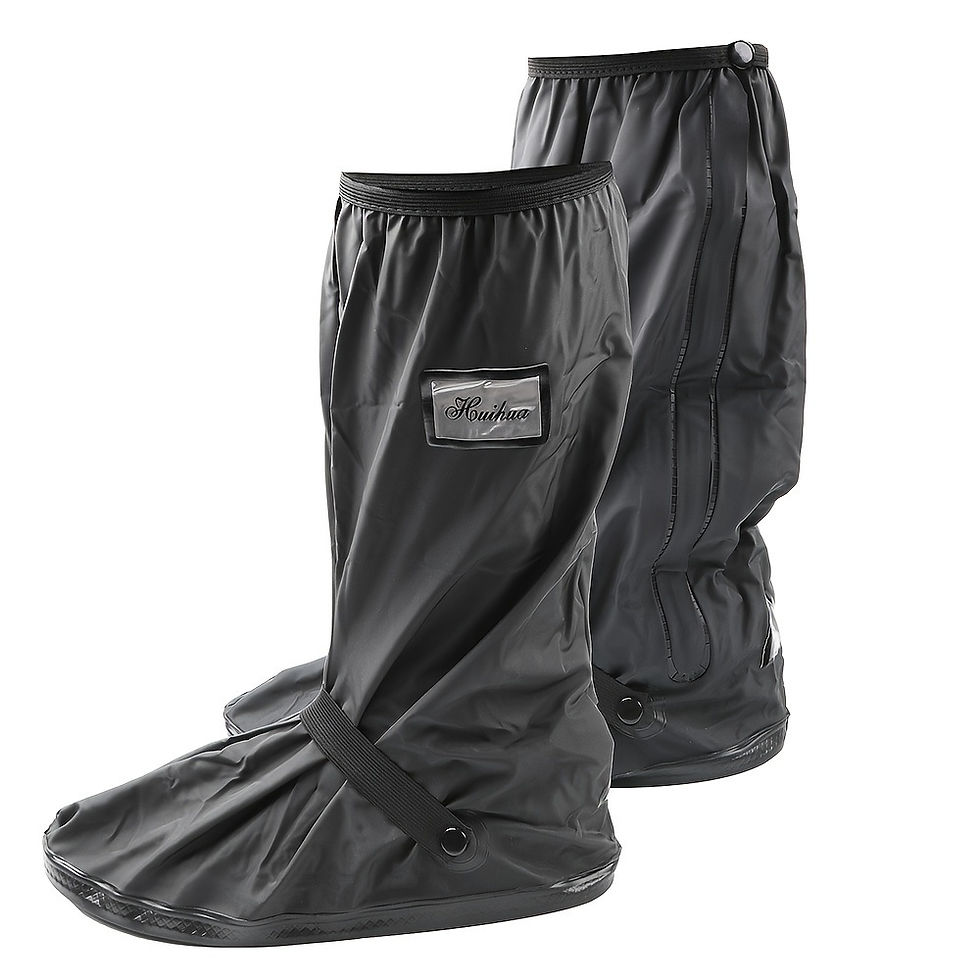 Thumbnail: Black Waterproof Rain Boot; Shoe Cover With Reflector; High Top Clear Shoes Dust