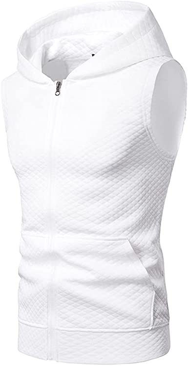 Thumbnail: Men's Casual Hoodie Tank Tops Sleeveless Shirts Gym Workout with Pockets Gym Mus