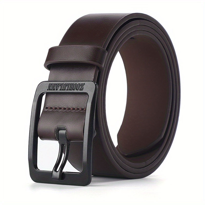 Thumbnail: Men's Black Leather Belt Casual Jeans Pants Belt 