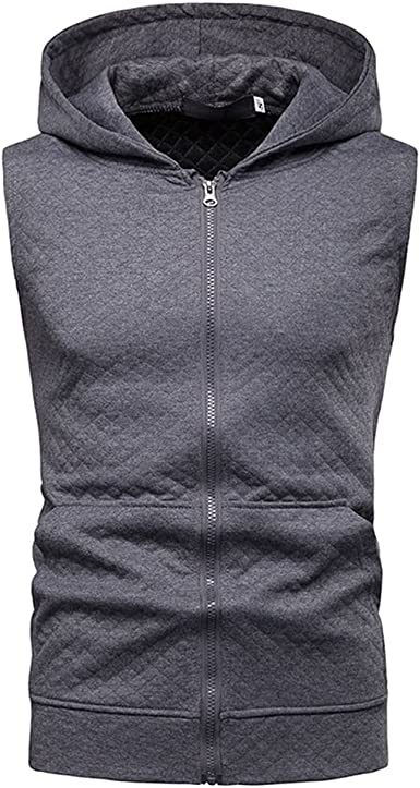 Thumbnail: Men's Casual Hoodie Tank Tops Sleeveless Shirts Gym Workout with Pockets Gym Mus