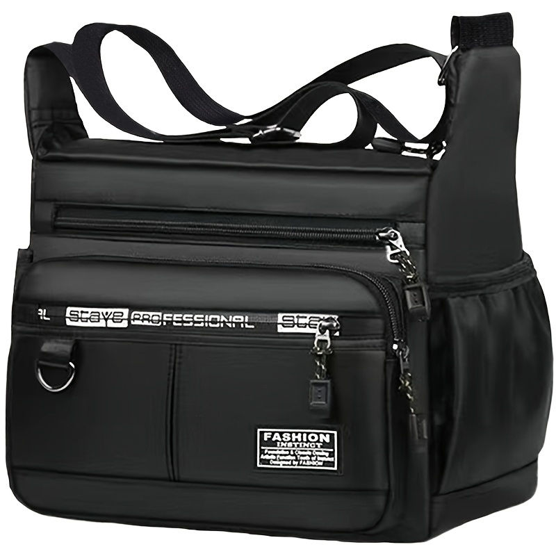 Thumbnail: Men'S Nylon Shoulder Bag - Casual  Crossbody with Adjustable Strap, Multiple Poc