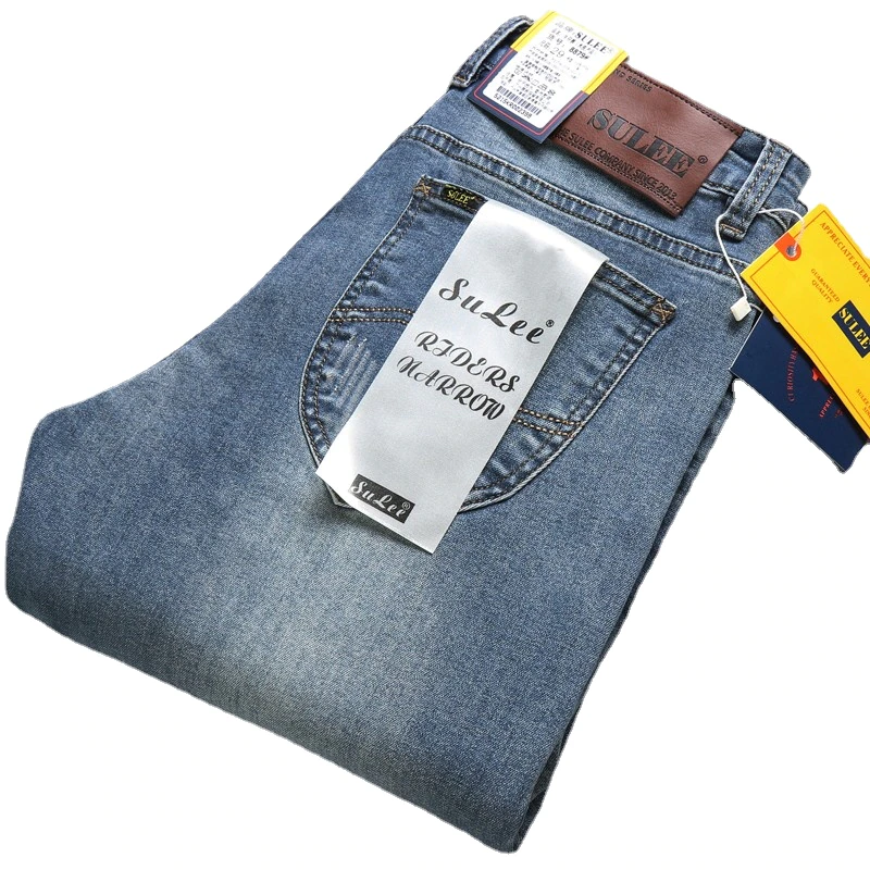 Thumbnail:  Slim Fit Men Jeans Casual Elastic Comfort Straight Denim Pants High Quality