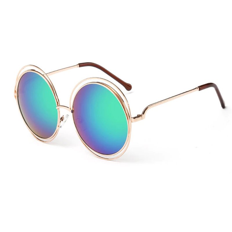 Thumbnail: Oversize Round Sunglasses Women Alloy Around Hollow Frame Fashion Circling UV400