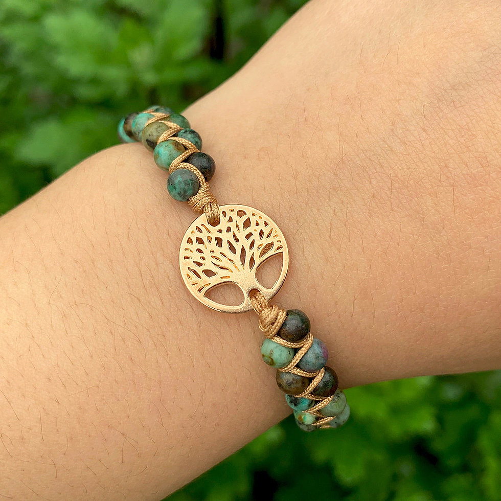 Thumbnail: Natural Stone Yoga Bracelets Tree of Life charm Jasper Friendship Bracelet