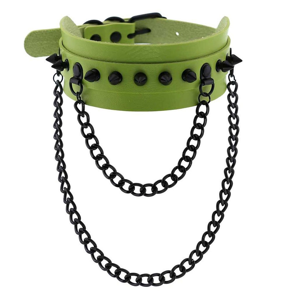 Thumbnail:  Spike Choker Chain Collar Gothic Fashion black Leather Chokers 