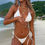 Thumbnail: Solid Color Swimsuit Women Swimwear Bikinis 