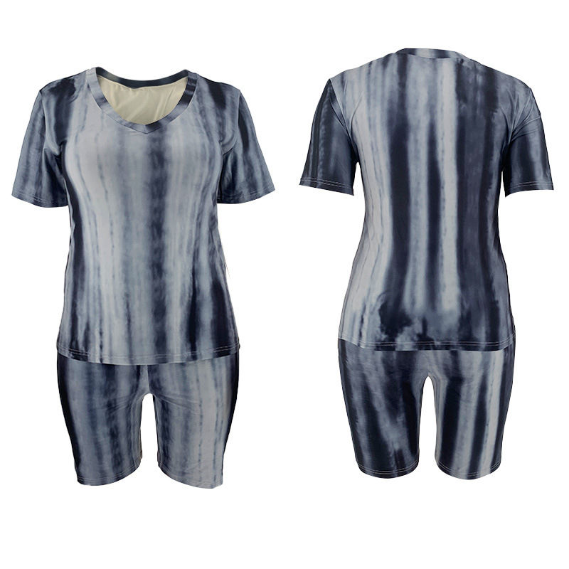 Thumbnail: Plus Size Women's Tie Dye Summer Shorts and top set