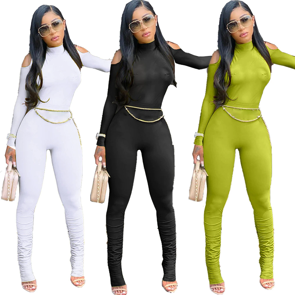 Thumbnail: Casual Jumpsuit Off Shoulder Bodysuit Long Rompers Womens Jumpsuit