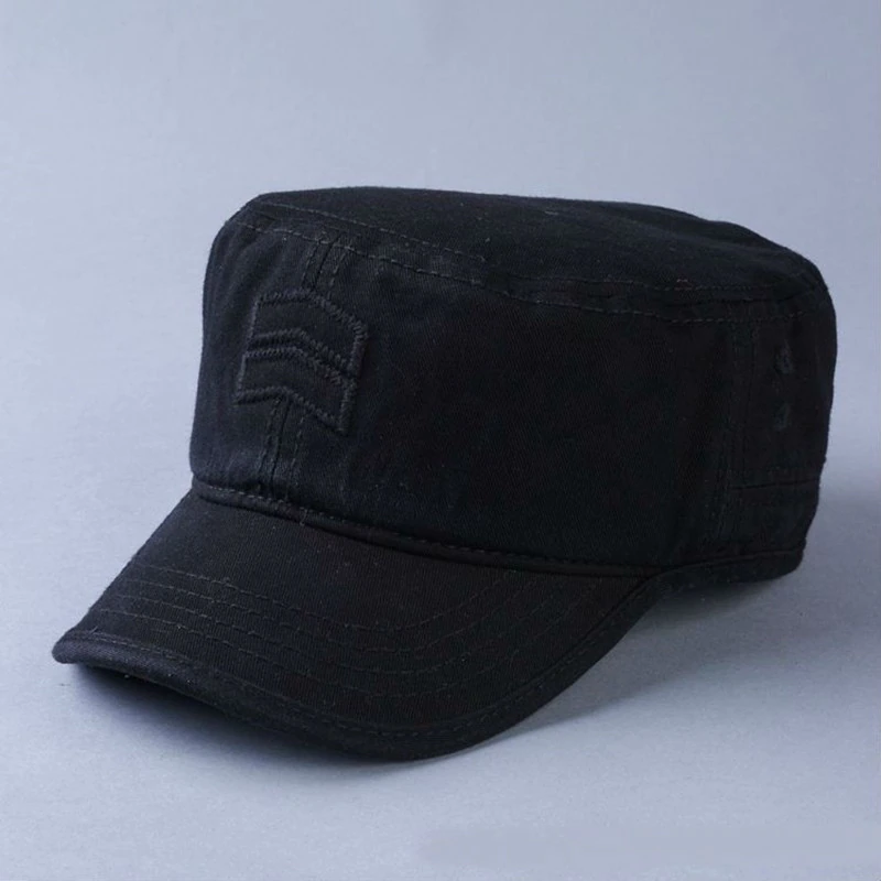 Thumbnail: Top Quality Army Hat Man Sun Hats Male Flat Top Plus Size Baseball Hat 56-63cm