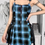 Thumbnail:  Gothic Plaid Black Blue Dress Women Sleeveless Zipper Mini Dress Punks