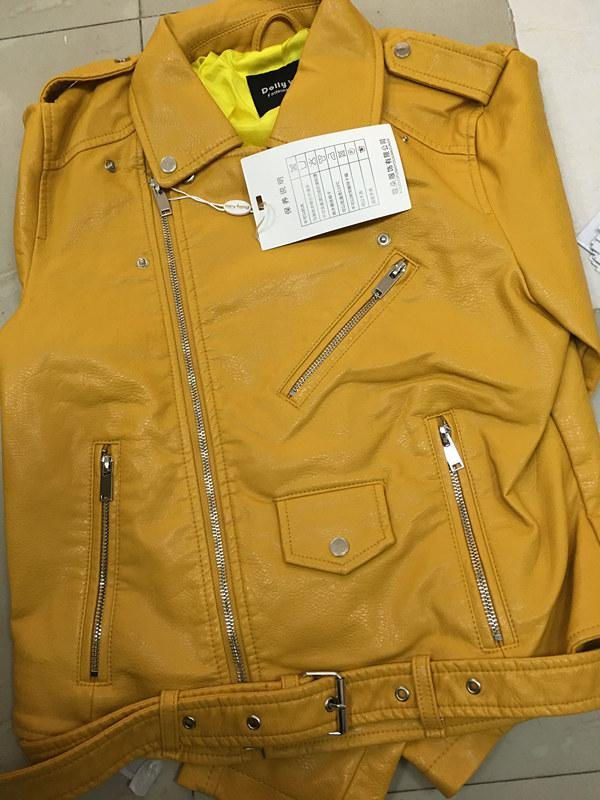 Thumbnail: Autumn Women Faux Soft Leather Jacket Long Sleeve Zipper Motorcycle Red Jacket