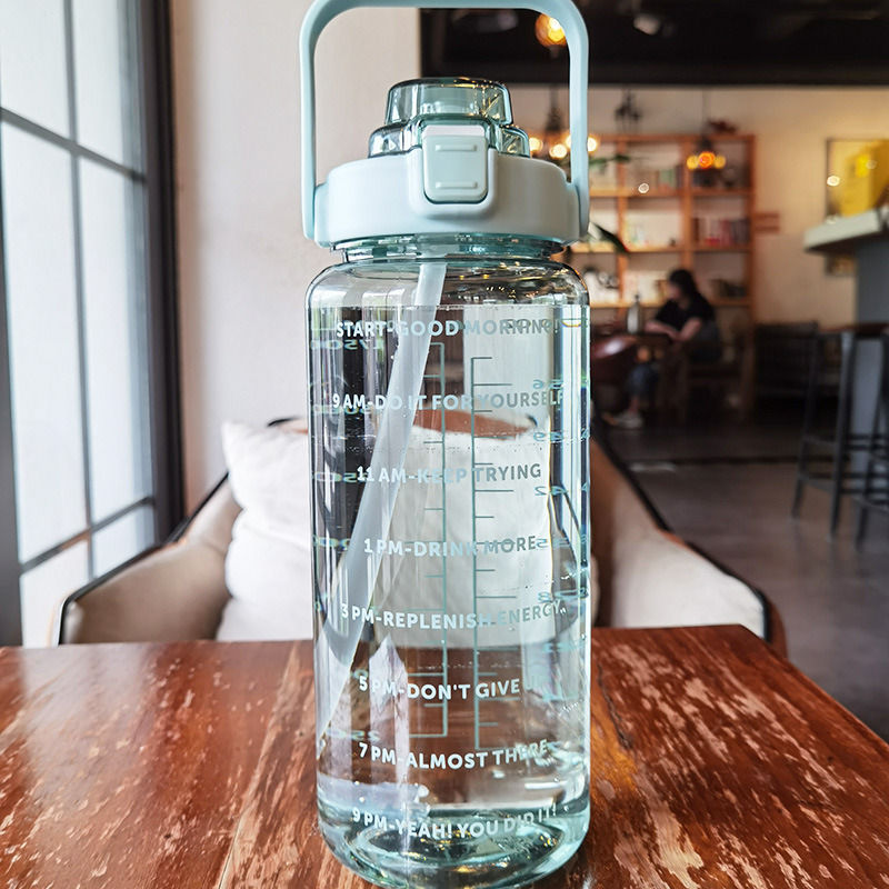 Thumbnail: 2L Sports Water Bottle With Straw Portable Large Capacity Water Bottles