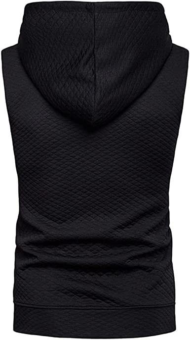 Thumbnail: Men's Casual Hoodie Tank Tops Sleeveless Shirts Gym Workout with Pockets Gym Mus