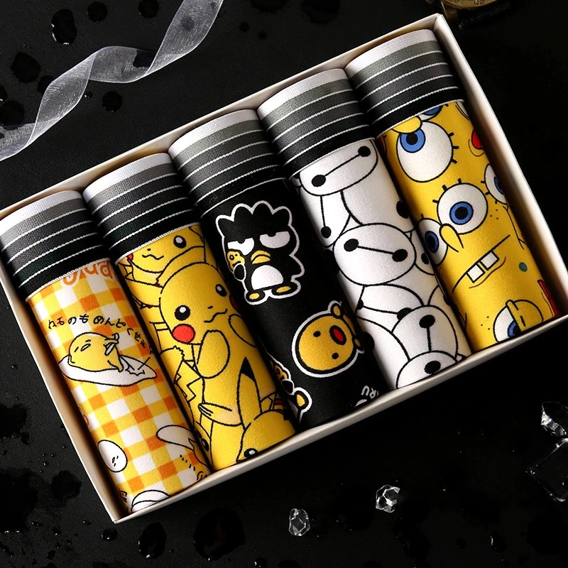 Thumbnail: 5PCS/Lot underwear cute cartoon underpants men underwear boxer shorts