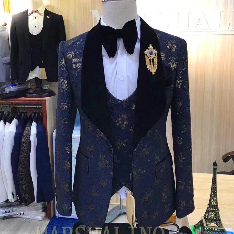 Thumbnail: 3 Piece Set Men Suits Best Suit for Wedding Groom Best Man Singer Stage 