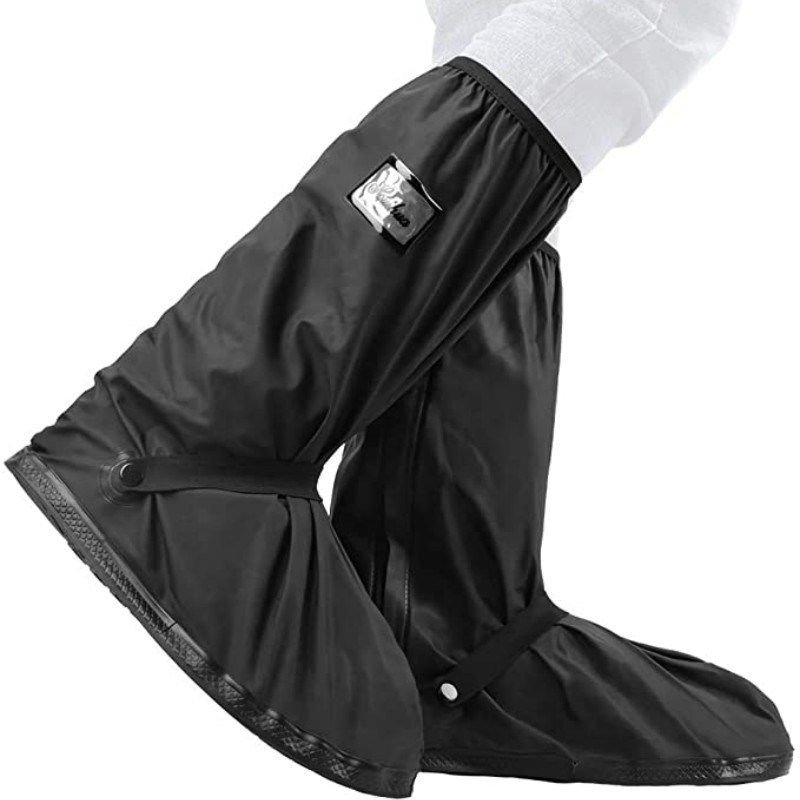Thumbnail: Black Waterproof Rain Boot; Shoe Cover With Reflector; High Top Clear Shoes Dust