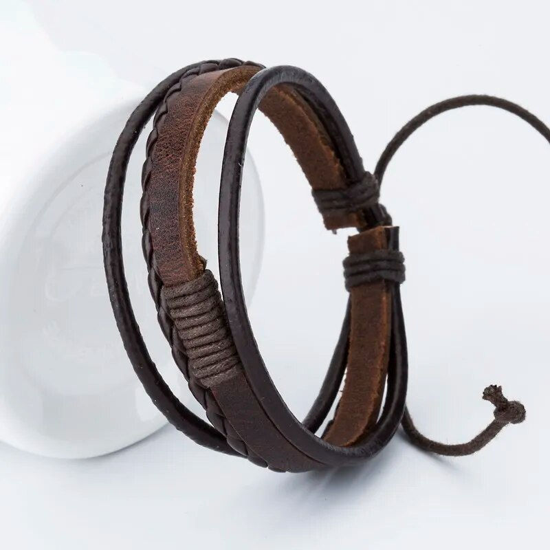 Thumbnail:  New Charm Leather Bangle, Handmade Weave Bracelet