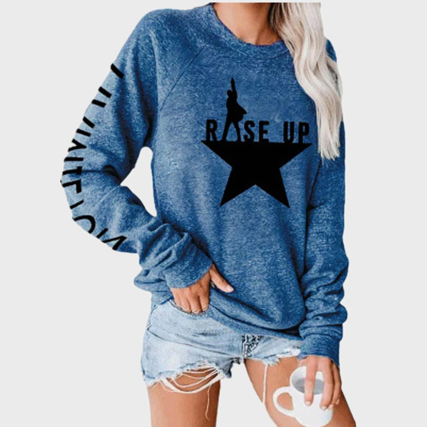 Thumbnail: Print Top Long Sleeve T-shirt Women Casual Female Tops