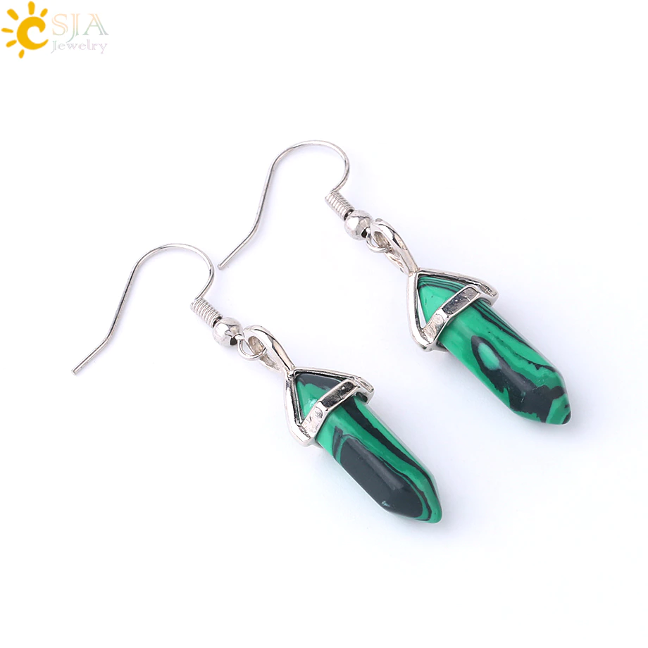 Thumbnail: Natural Stone Bead Drop Quartz Earring Decoration Jewelry Women Gift