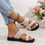 Thumbnail: Women's Breathable Mesh Slide Sandals - Comfortable Open-Toe Flat Shoes with Cri