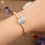 Thumbnail: Natural Stones Open Cuff Bangles Quartz Beads Wire Wrap Gold Copper Bracelet 