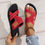 Thumbnail: Women's Breathable Mesh Slide Sandals - Comfortable Open-Toe Flat Shoes with Cri