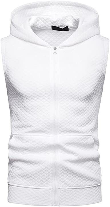 Thumbnail: Men's Casual Hoodie Tank Tops Sleeveless Shirts Gym Workout with Pockets Gym Mus