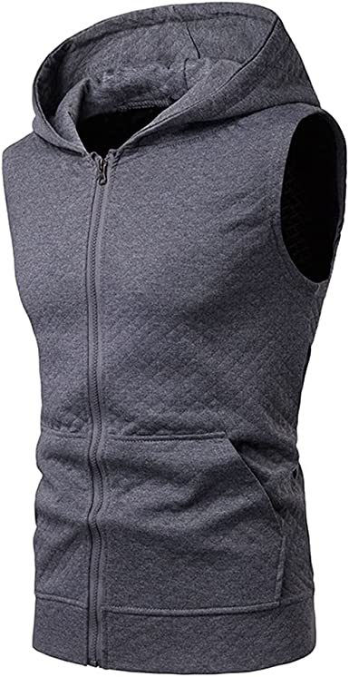 Thumbnail: Men's Casual Hoodie Tank Tops Sleeveless Shirts Gym Workout with Pockets Gym Mus
