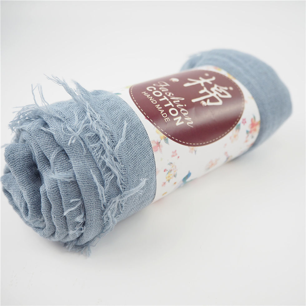 Thumbnail: High Quality Cotton Viscose Linen Cotton Pleated Hijab Crinkle scraf