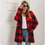Thumbnail: Plaid Long Wool Coat Woman Overcoat Long Sleeve Casual Street Wear