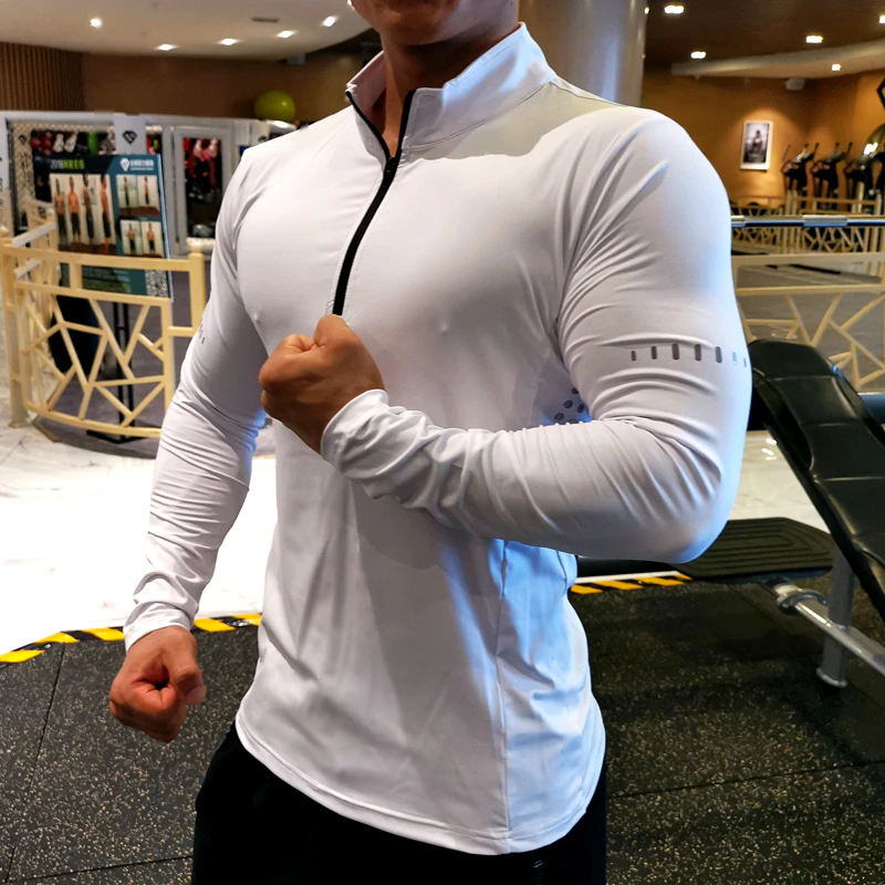 Thumbnail: Quick Dry Running Shirt Men T-shirt Long Sleeve Compression Shirts Gym Fitness 