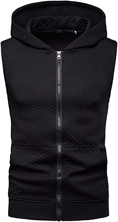 Thumbnail: Men's Casual Hoodie Tank Tops Sleeveless Shirts Gym Workout with Pockets Gym Mus