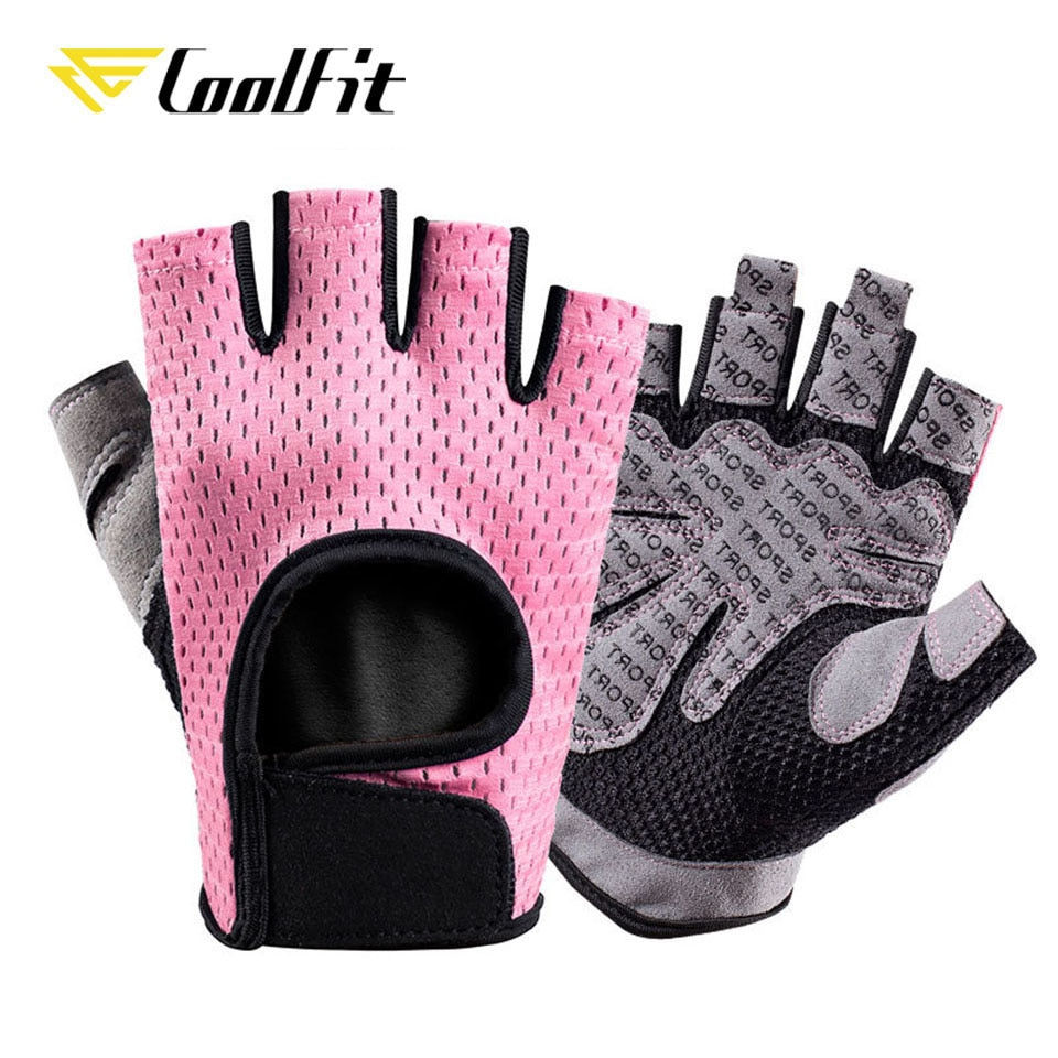 Thumbnail: Cool Fit Breathable Fitness Gloves Silicone Palm Hollow Back 