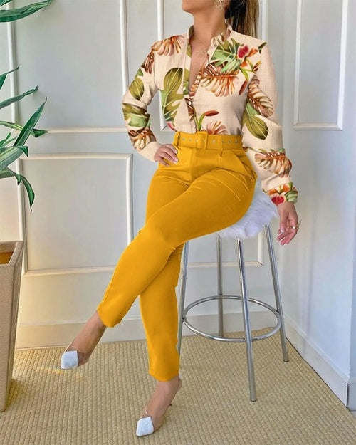 Thumbnail: Elegant Two Piece Sets Womens Outifits Vintage Officee Lady Baroque