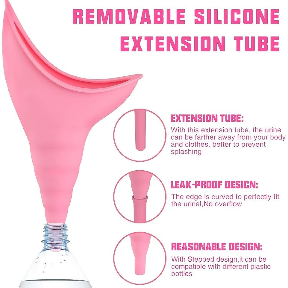 Thumbnail: Portable Silicone Urinal For Women; Reusable; Dewable; Emergency Urinal In Car; 